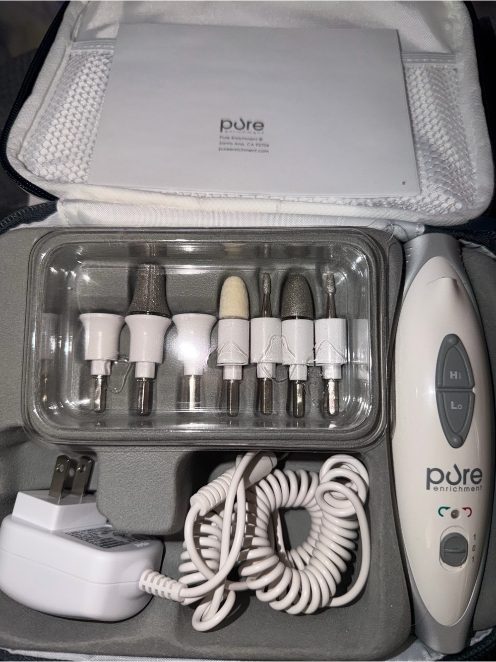 New professional manicure and pedicure system with 7 attachments and carry case